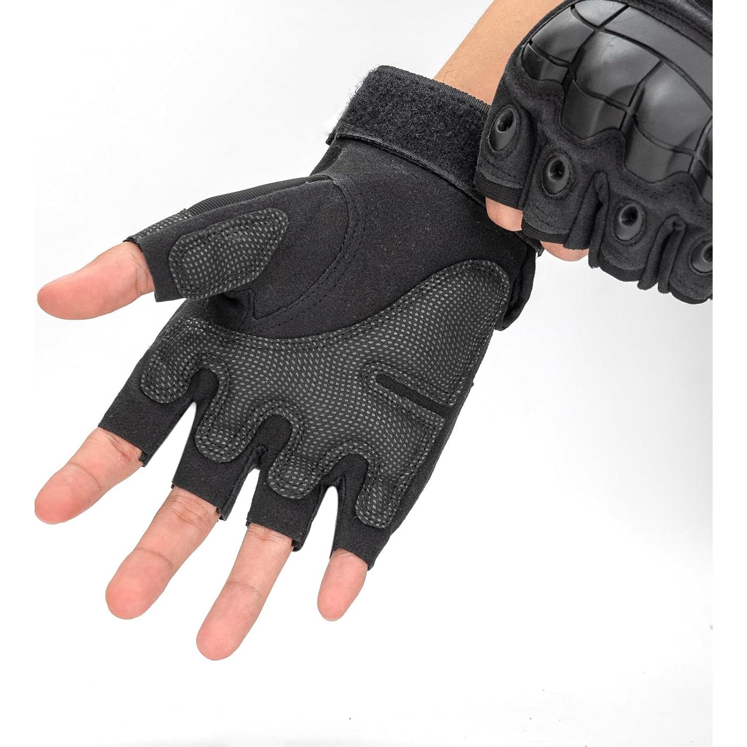 Guantes Tácticos Sin Dedos GCSIOM Negros para Ciclismo y Escalada