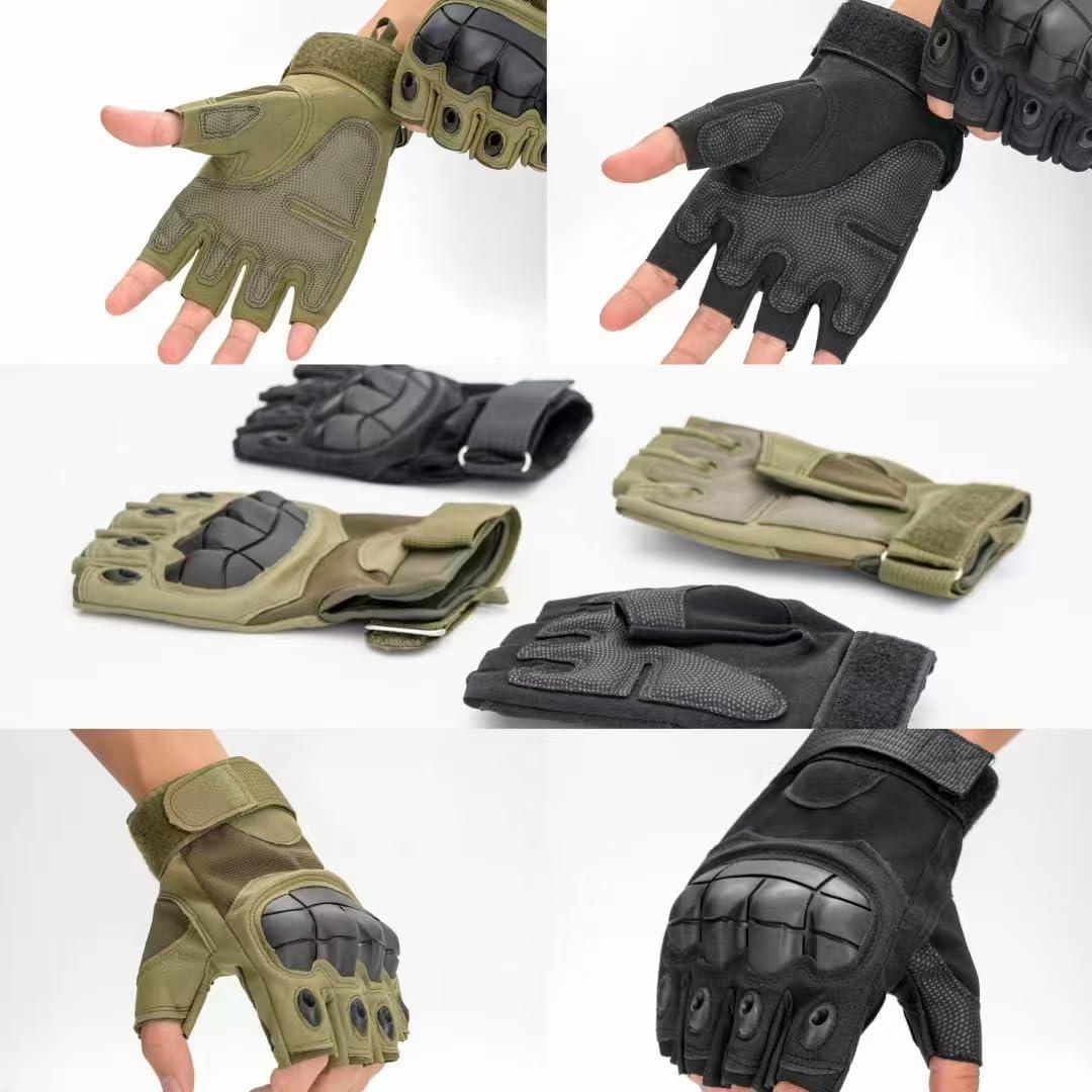 Guantes Tácticos Sin Dedos GCSIOM Negros para Ciclismo y Escalada