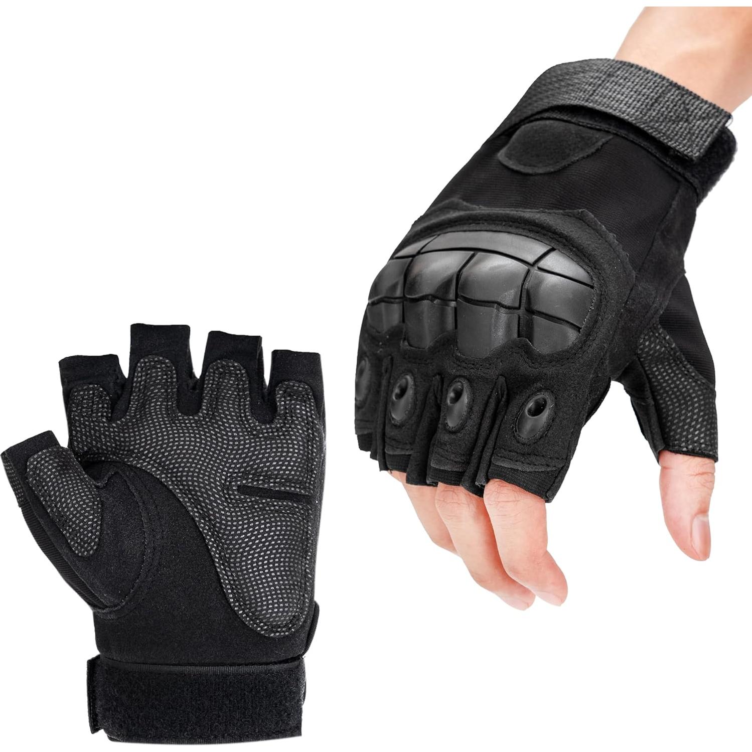 Guantes Tácticos Sin Dedos GCSIOM Negros para Ciclismo y Escalada