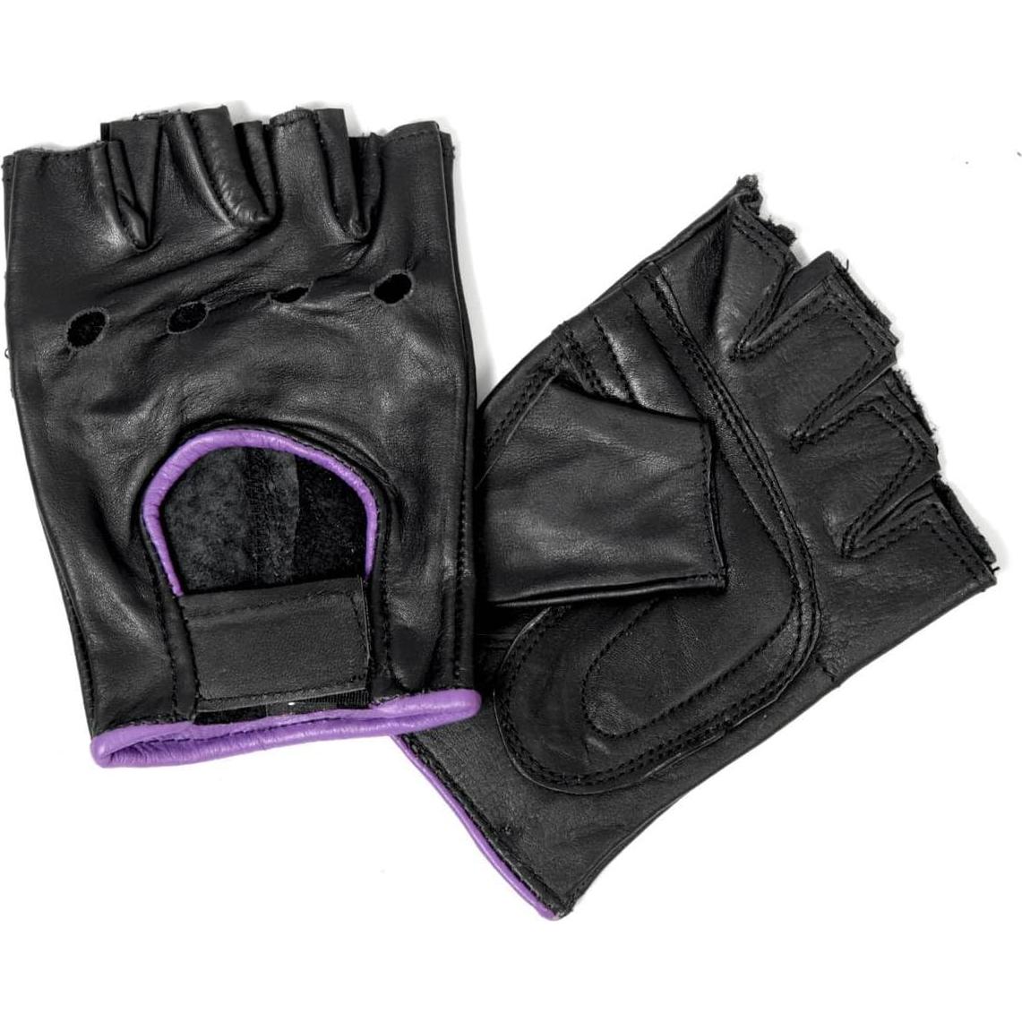 Guantes sin Dedos de Cuero para Damas Hot Leathers Morado