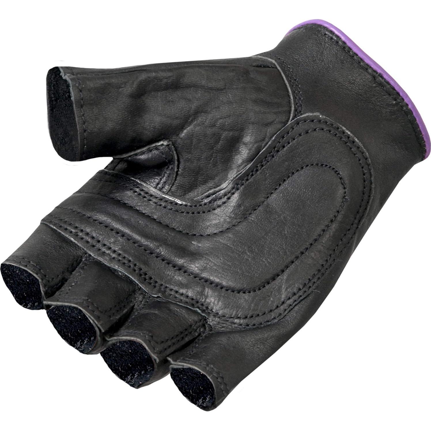 Guantes sin Dedos de Cuero para Damas Hot Leathers Morado