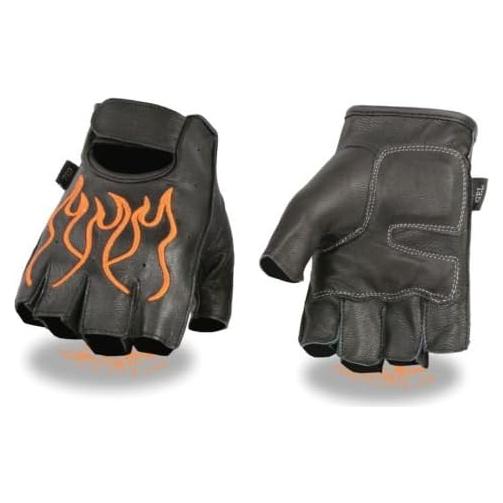 Guantes de Cuero Sin Dedos para Motocicleta Shaf SH198ORG
