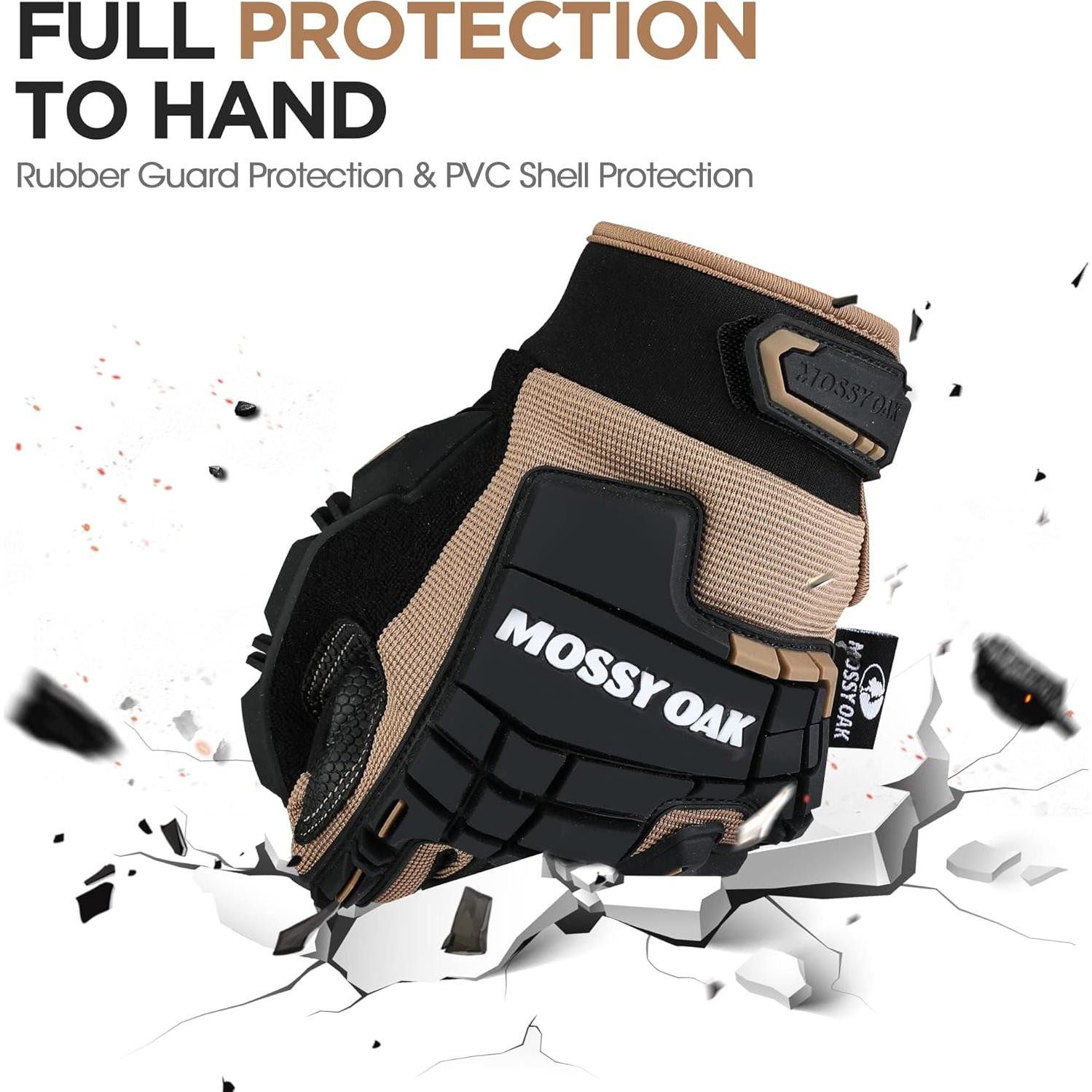 Guantes de Motocicleta Mossy Oak Tácticos Medianos Negros