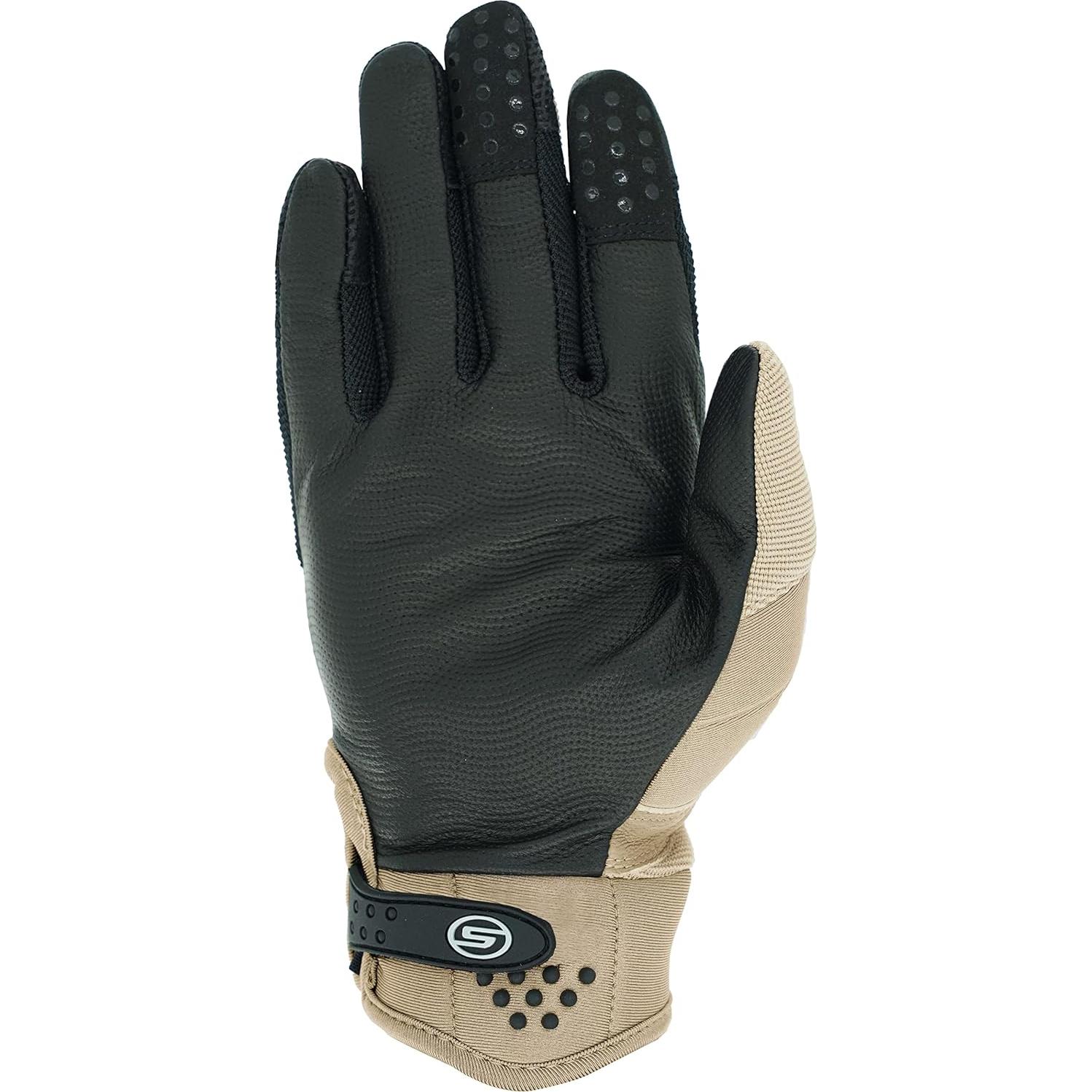Guantes de Motocicleta Seibertron Khaki Piel con Nudillos de Carbono