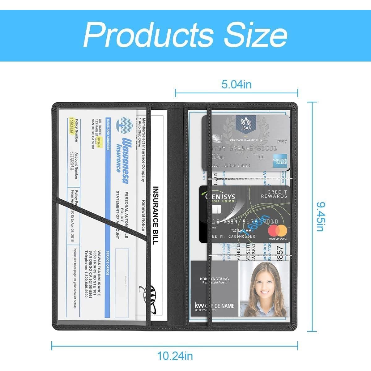 Soporte de Tarjeta de Registro XINLIYA Negro - Organizador de Guantería