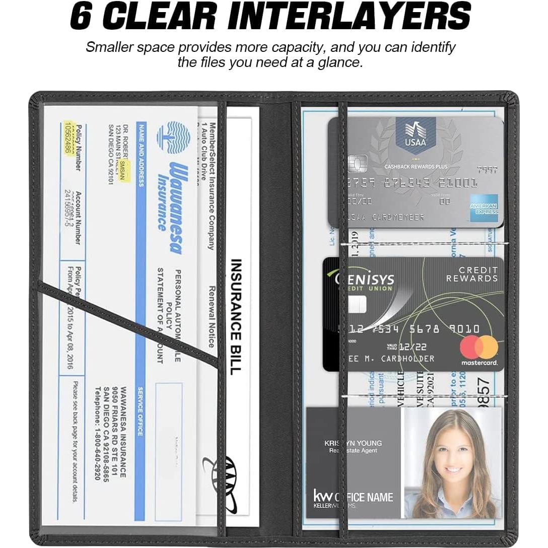 Soporte de Tarjeta de Registro XINLIYA Negro - Organizador de Guantería