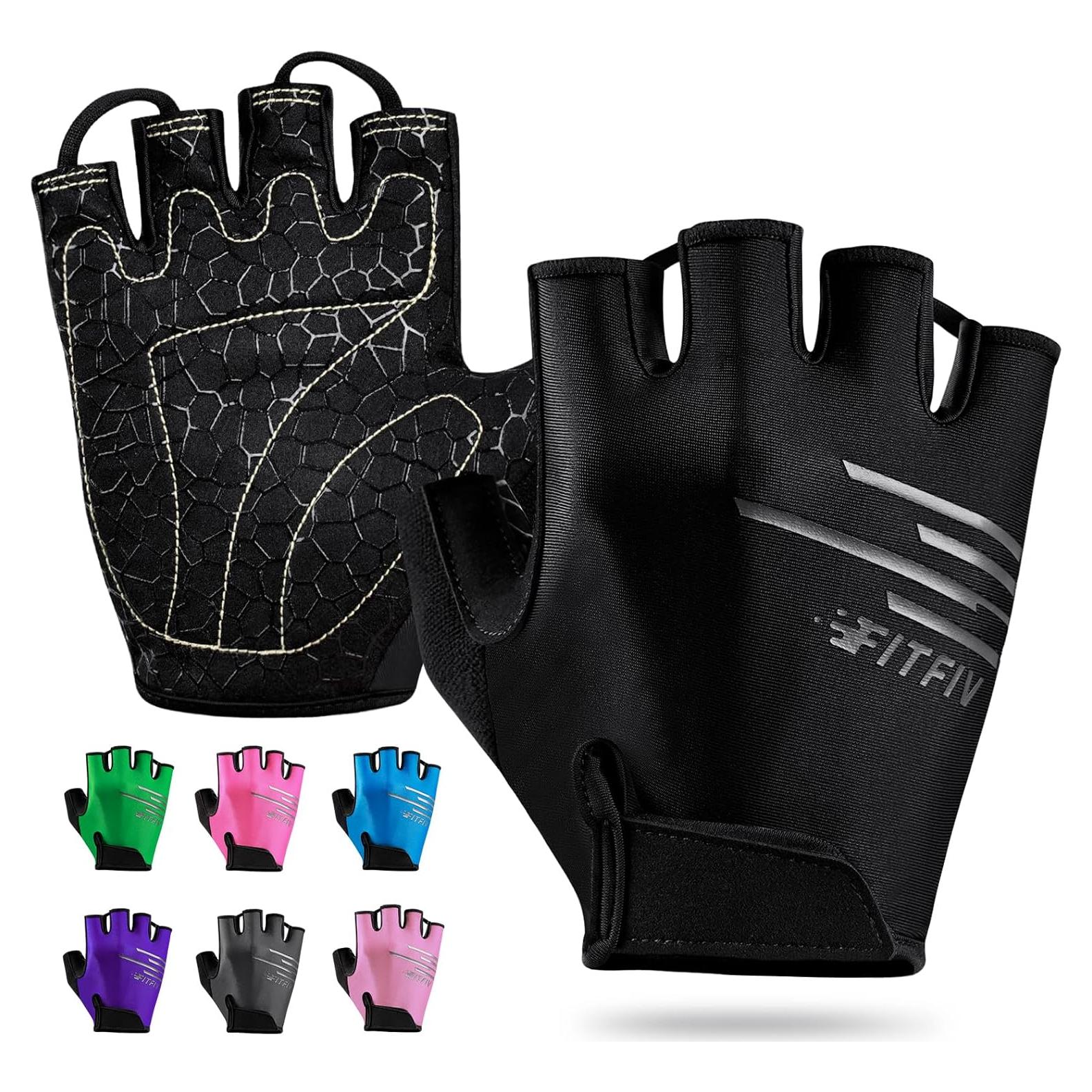 Guantes de Ciclismo FITFIV para Hombre y Mujer - Dedos Cortos
