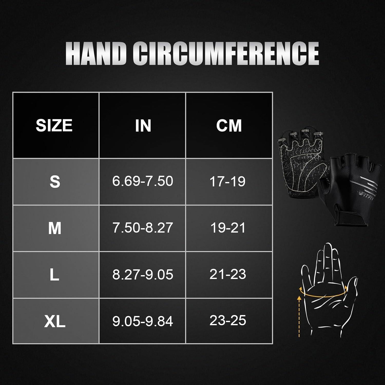 Guantes de Ciclismo FITFIV para Hombre y Mujer - Dedos Cortos