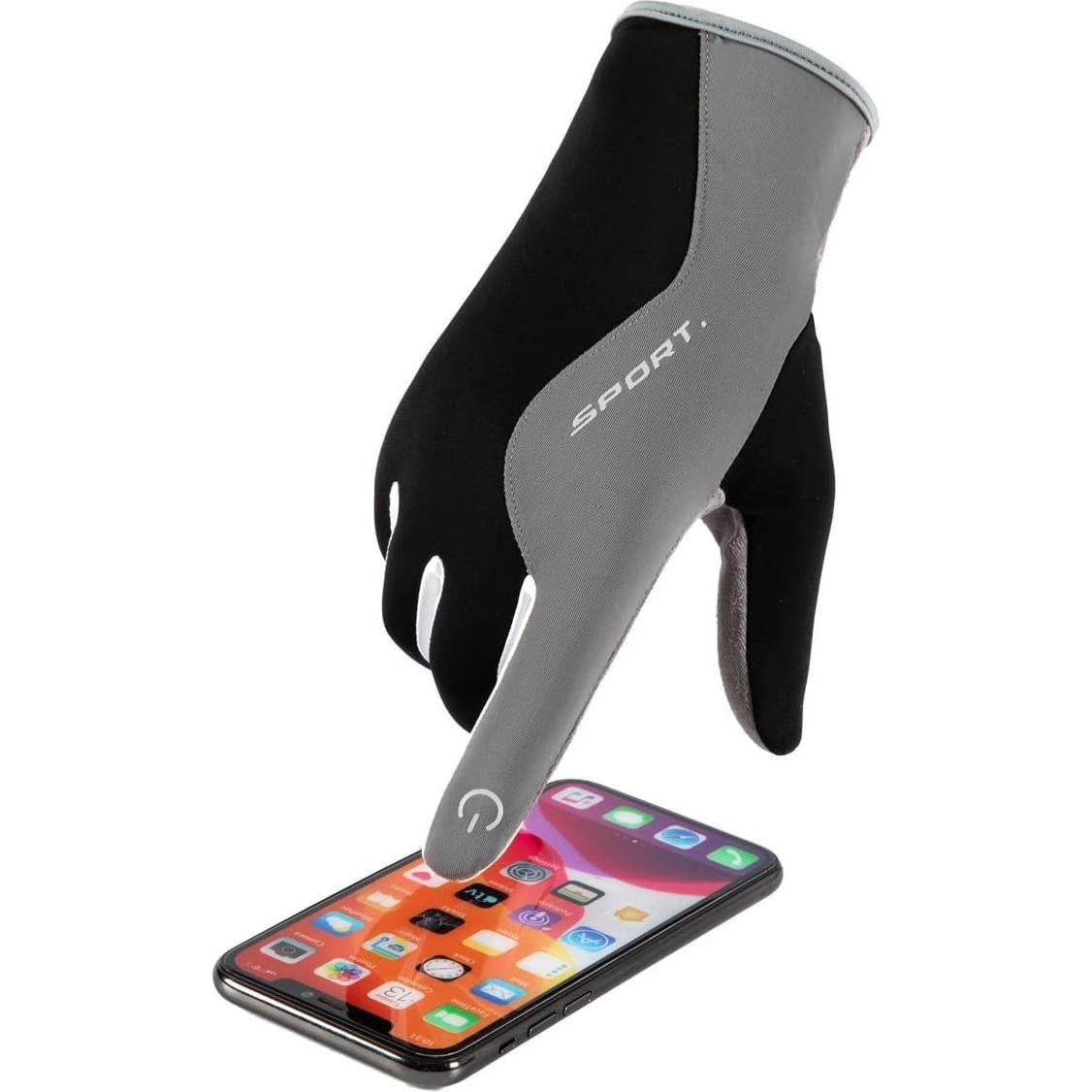 Guantes de Ciclismo Holiberty Táctiles Unisex Medianos Negros