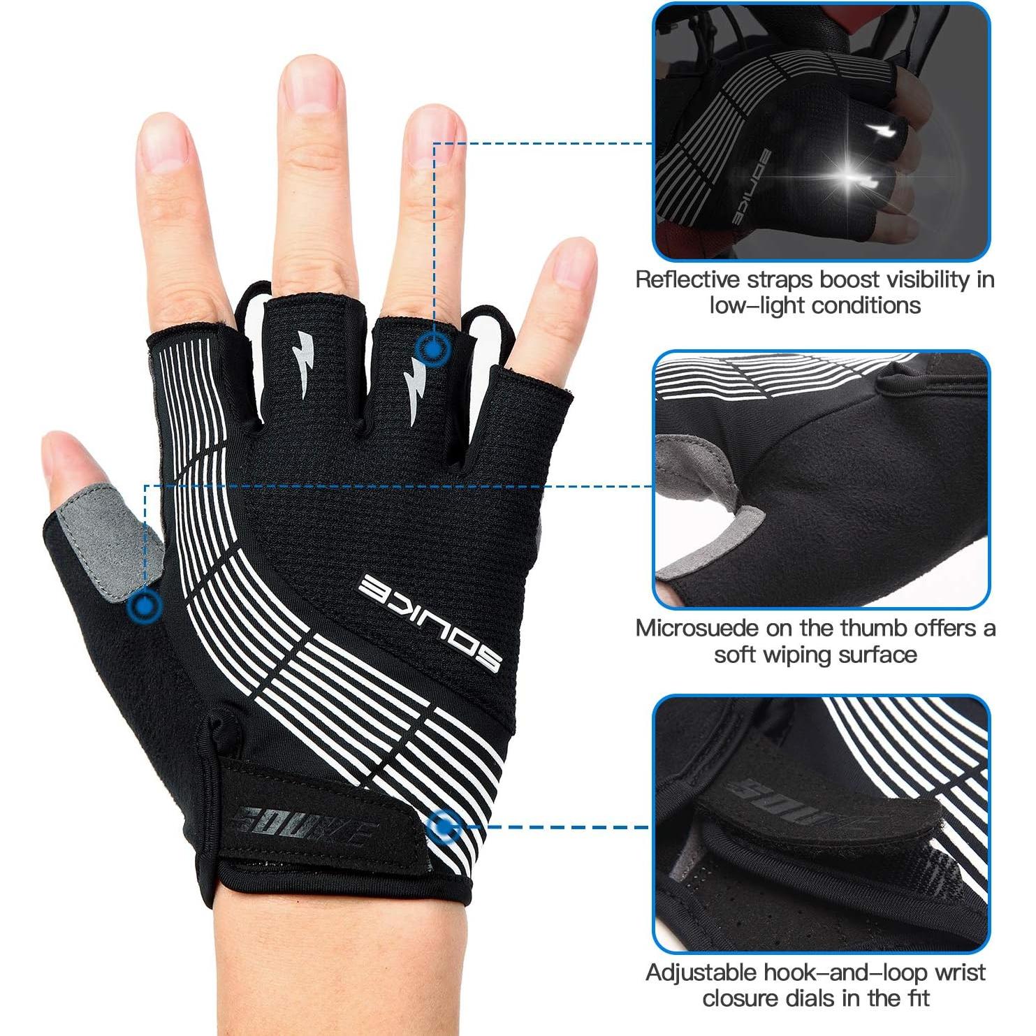 Guantes de Ciclismo Souke Sports - Dedos Cortos, Transpirables