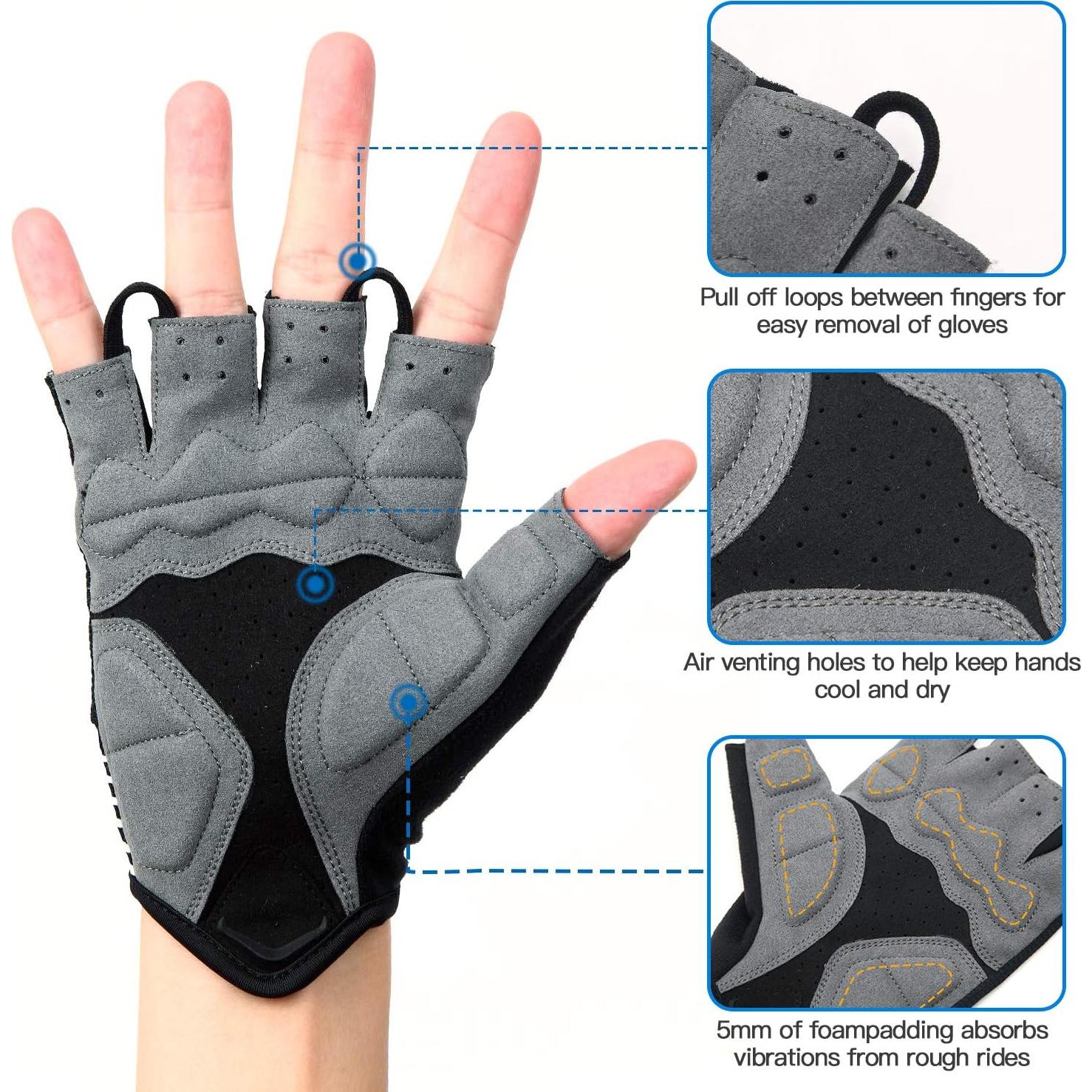 Guantes de Ciclismo Souke Sports - Dedos Cortos, Transpirables