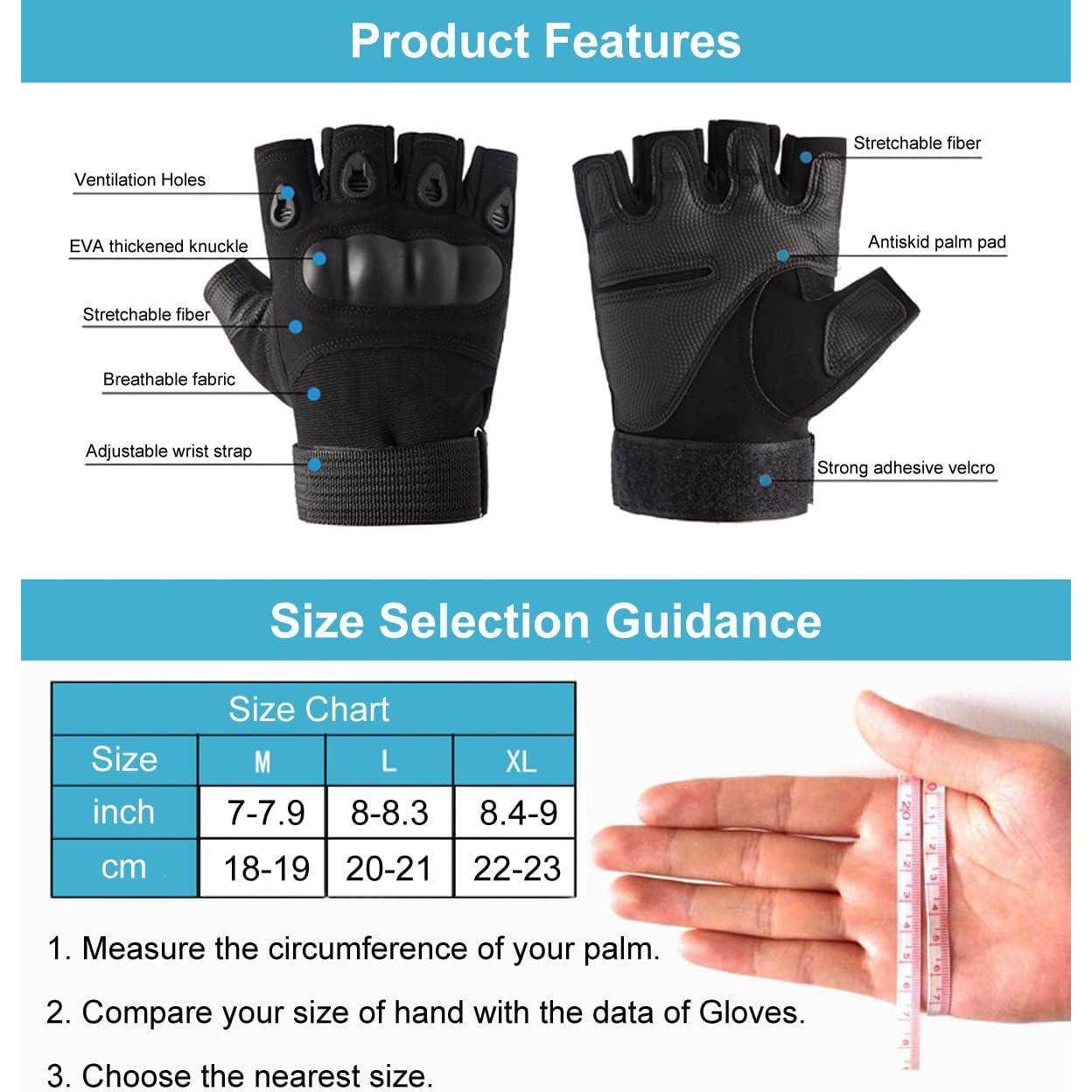 Guantes de Entrenamiento sin Dedos SUJAYU para Hombre - Negro