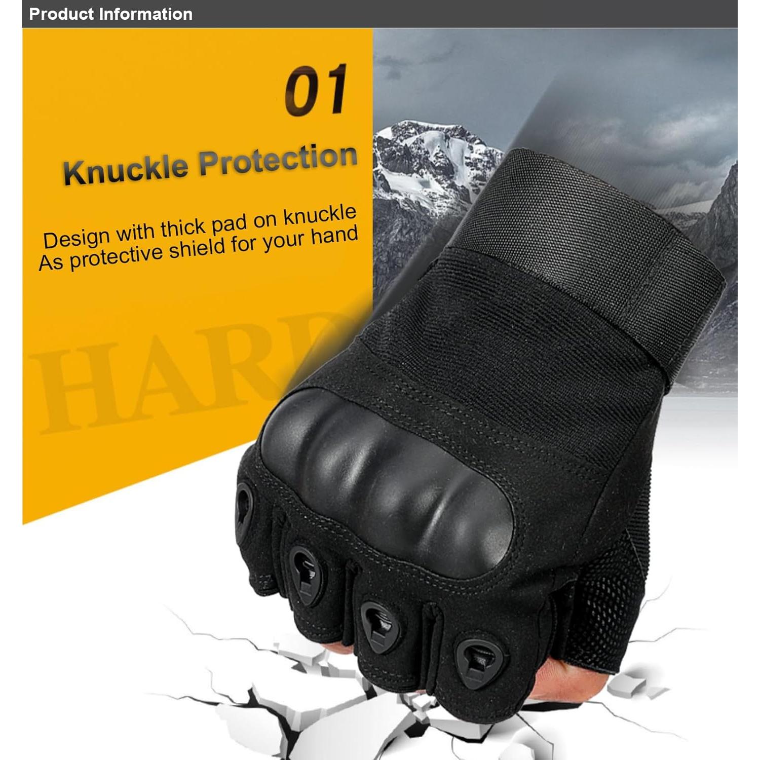 Guantes de Entrenamiento sin Dedos SUJAYU para Hombre - Negro