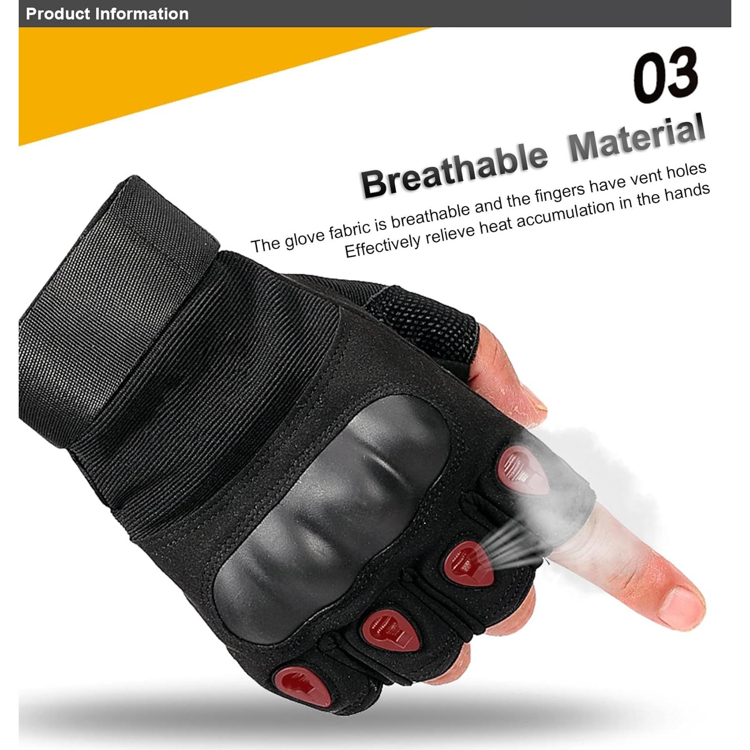 Guantes de Entrenamiento sin Dedos SUJAYU para Hombre - Negro