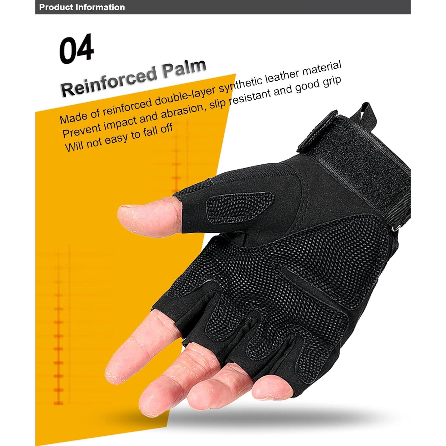 Guantes de Entrenamiento sin Dedos SUJAYU para Hombre - Negro