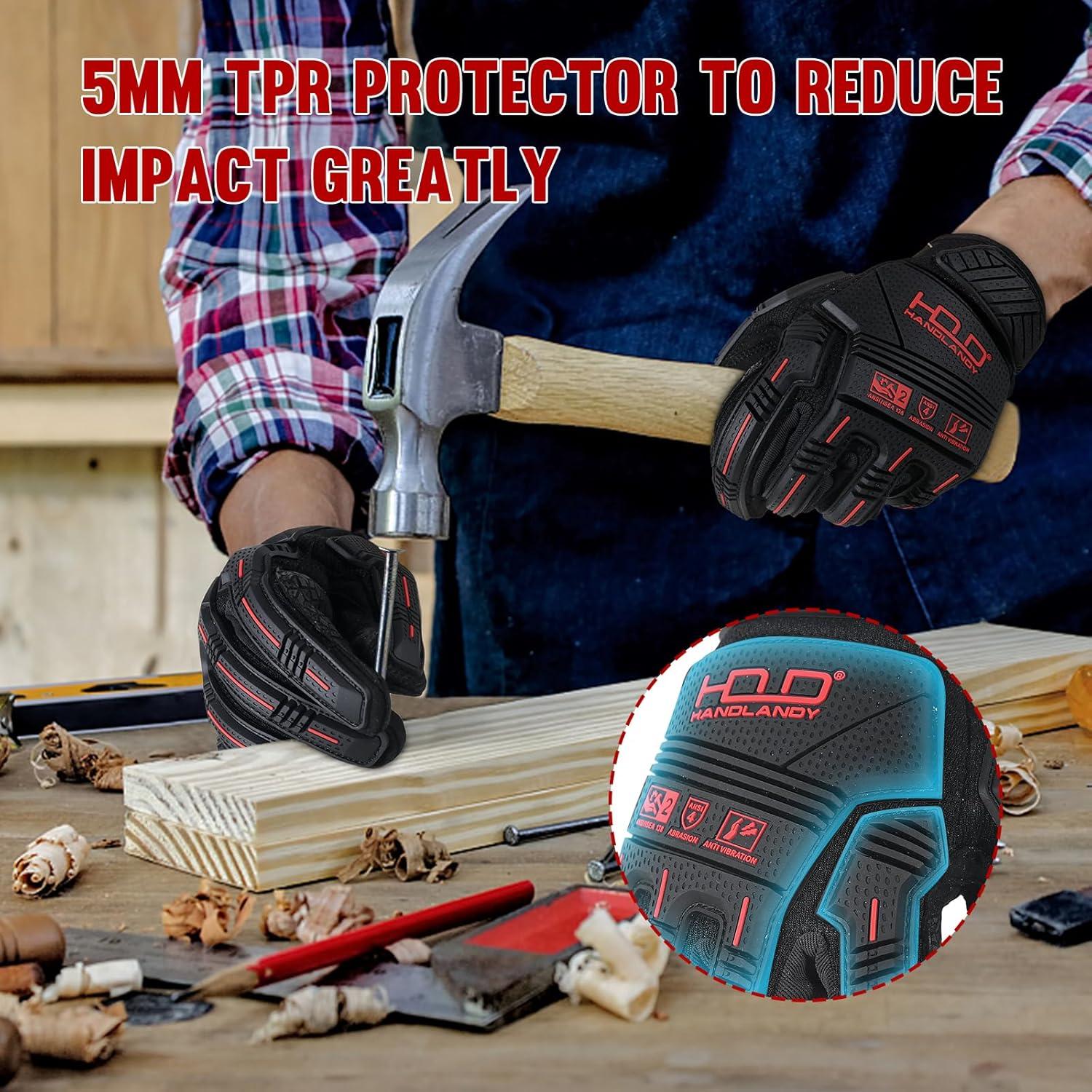 Guantes de Trabajo Antivibración AIGEVTURE TPR X-Large Negro