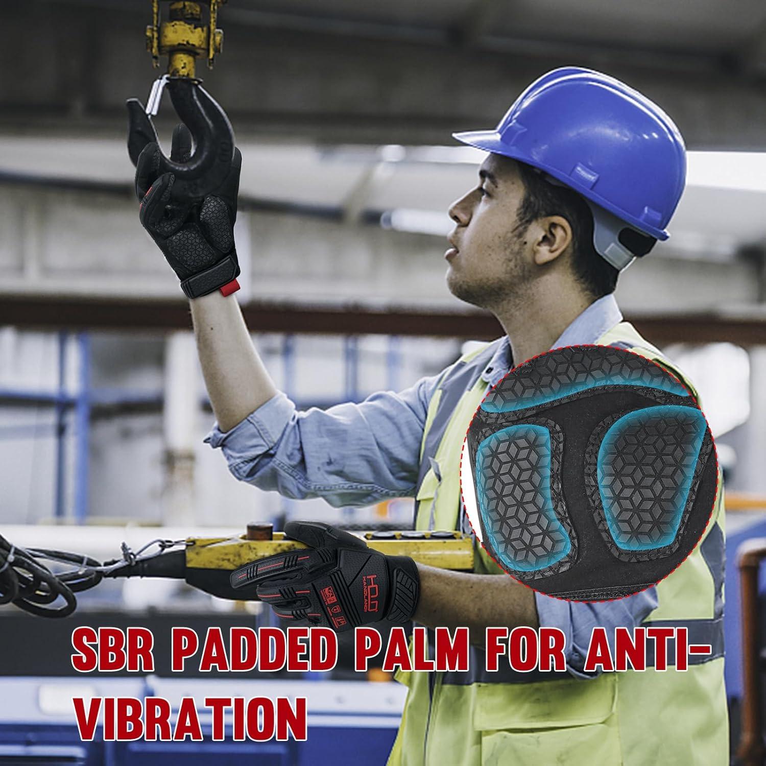 Guantes de Trabajo Antivibración AIGEVTURE TPR X-Large Negro