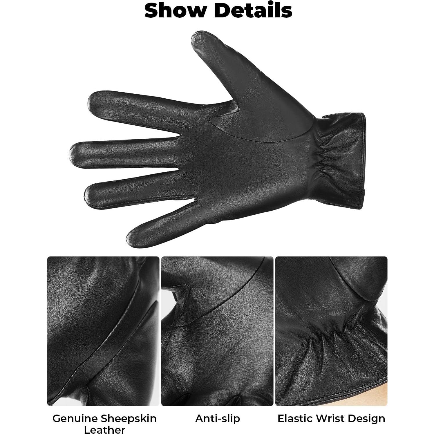 Guantes de Invierno KEMIMOTO de Cuero de Oveja Táctiles Unisex