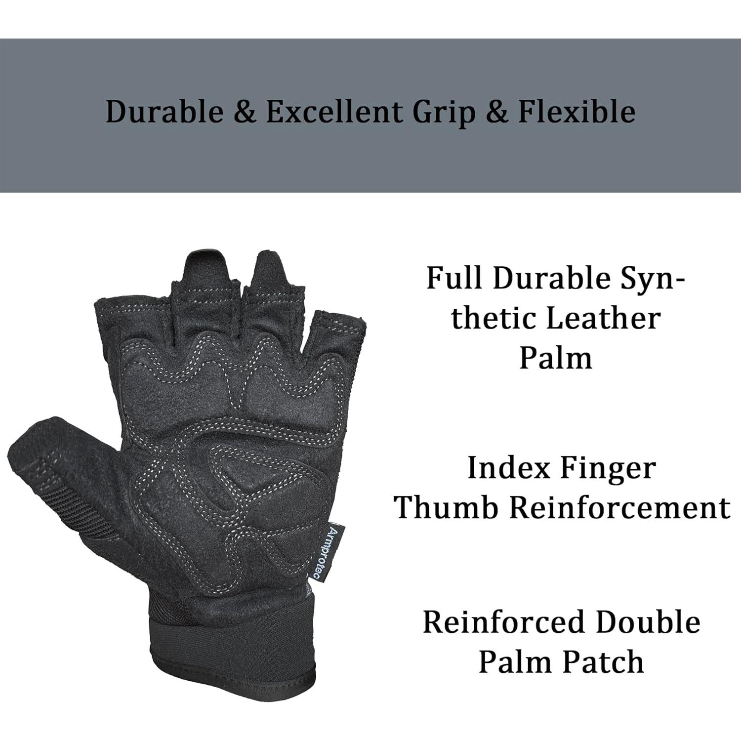 Guantes de Trabajo Sin Dedos SKYDEER - Multi-Deporte, Gris