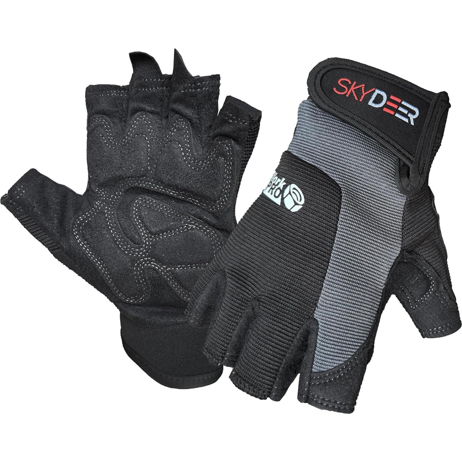 Guantes de Trabajo Sin Dedos SKYDEER - Multi-Deporte, Gris