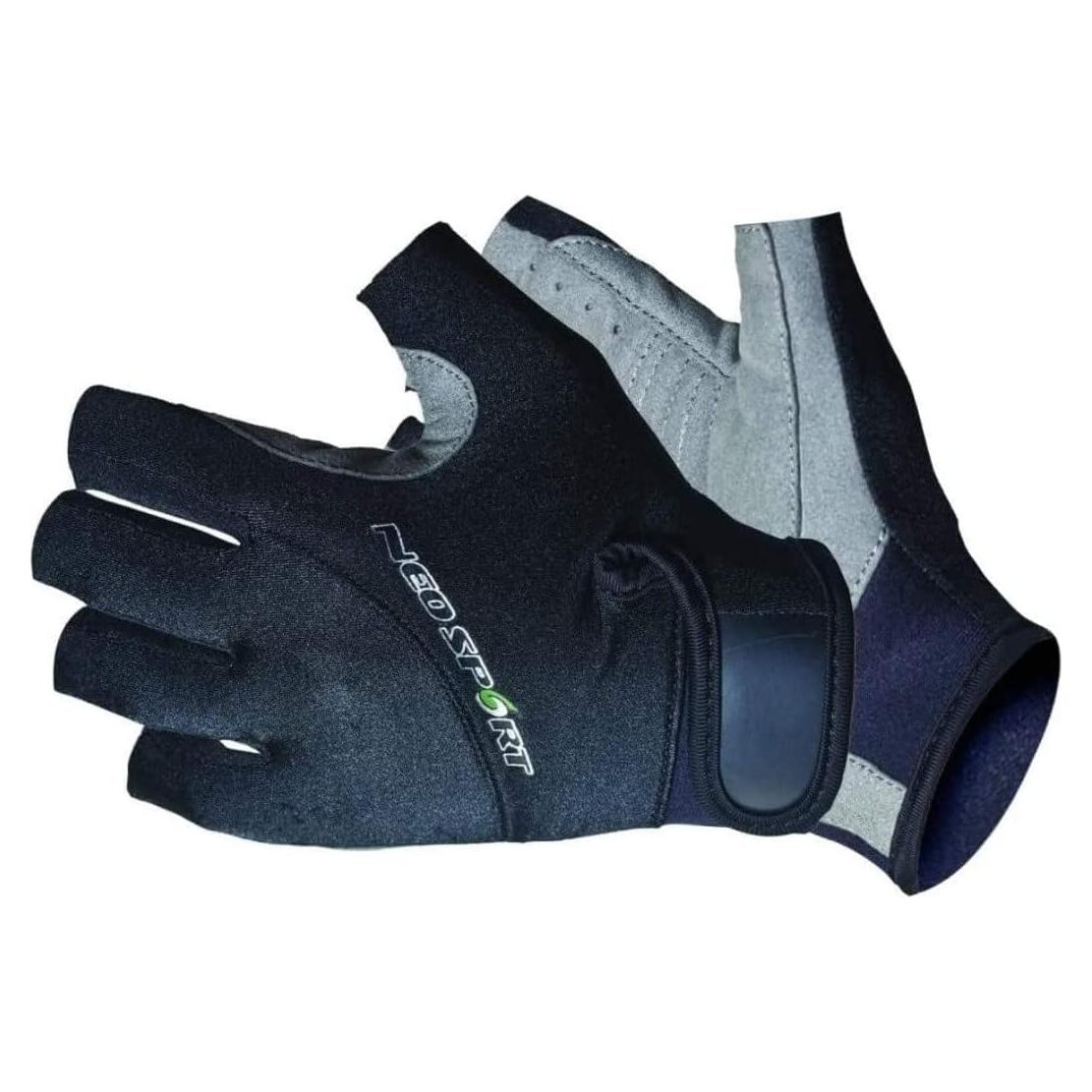 Guantes Deportivos NeoSport 3/4 Dedo Mediano Negro