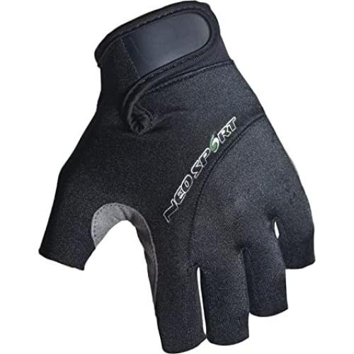 Guantes Deportivos NeoSport 3/4 Dedo Mediano Negro
