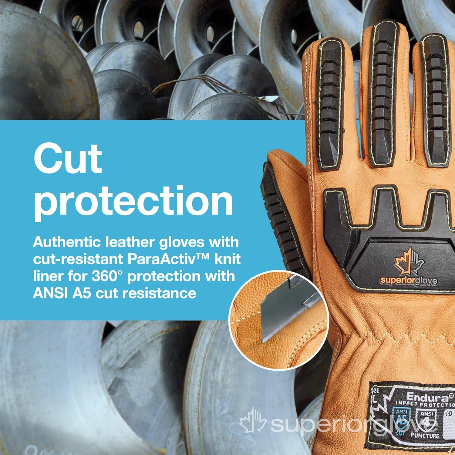 Guantes de trabajo de cuero Superior Glove Endura - Aislados - X-Large