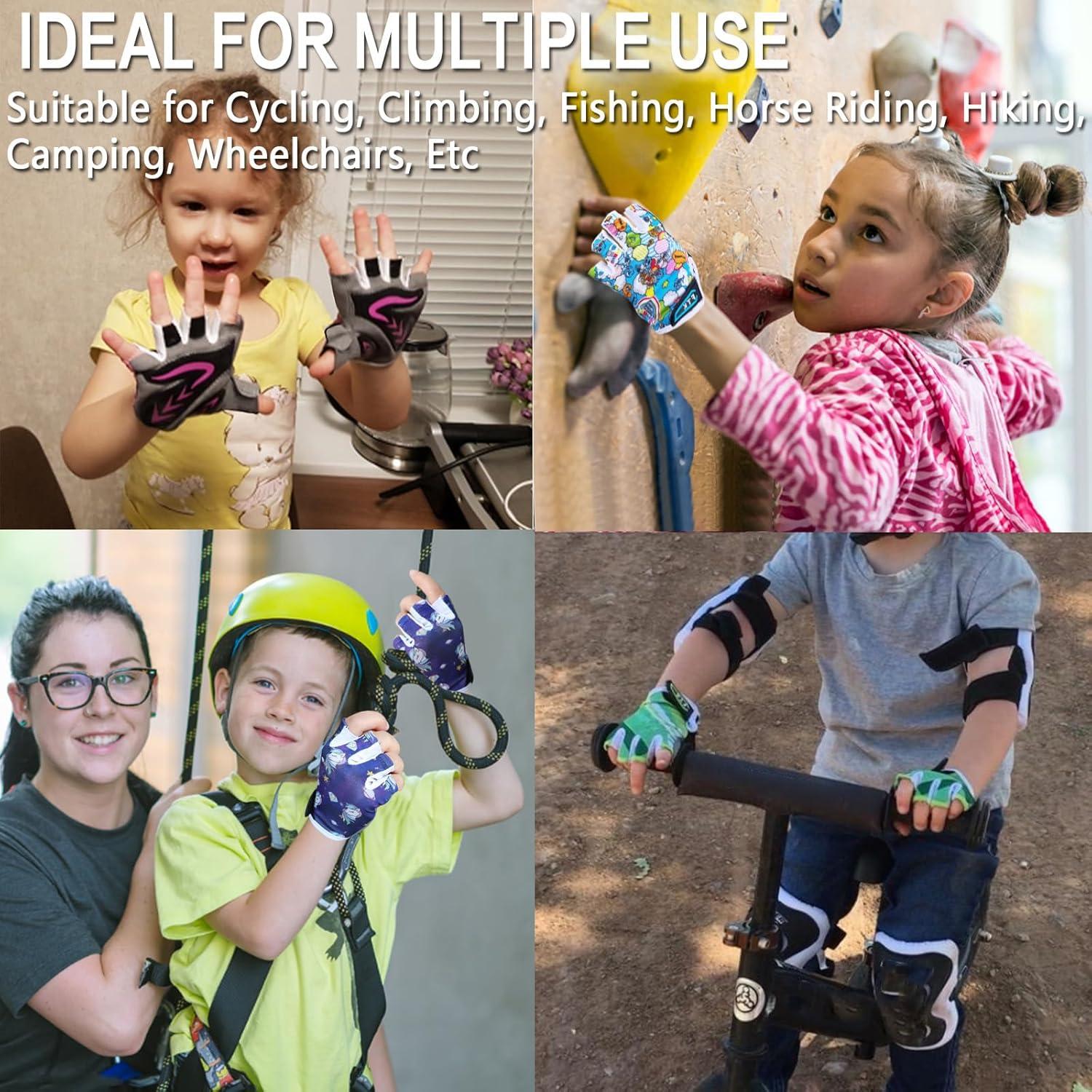 Guantes de Ciclismo FINGER TEN para Niños 2-11 Años Acolchados