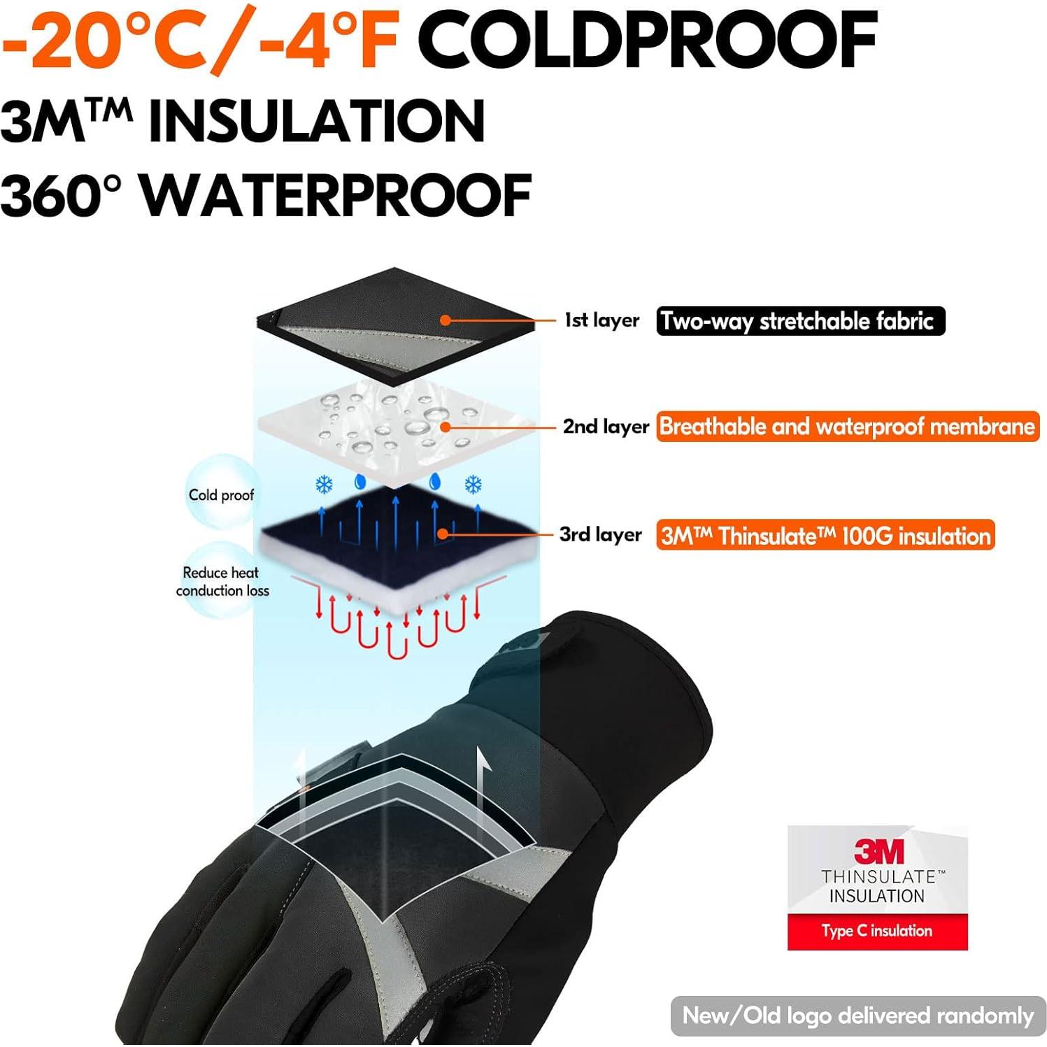 Guantes de Trabajo Vgo... Impermeables Táctiles XXL Negro