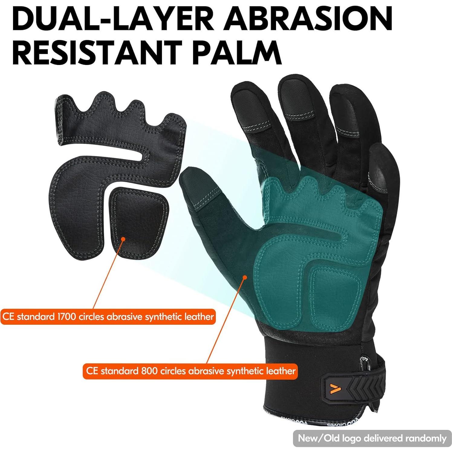 Guantes de Trabajo Vgo... Impermeables Táctiles XXL Negro