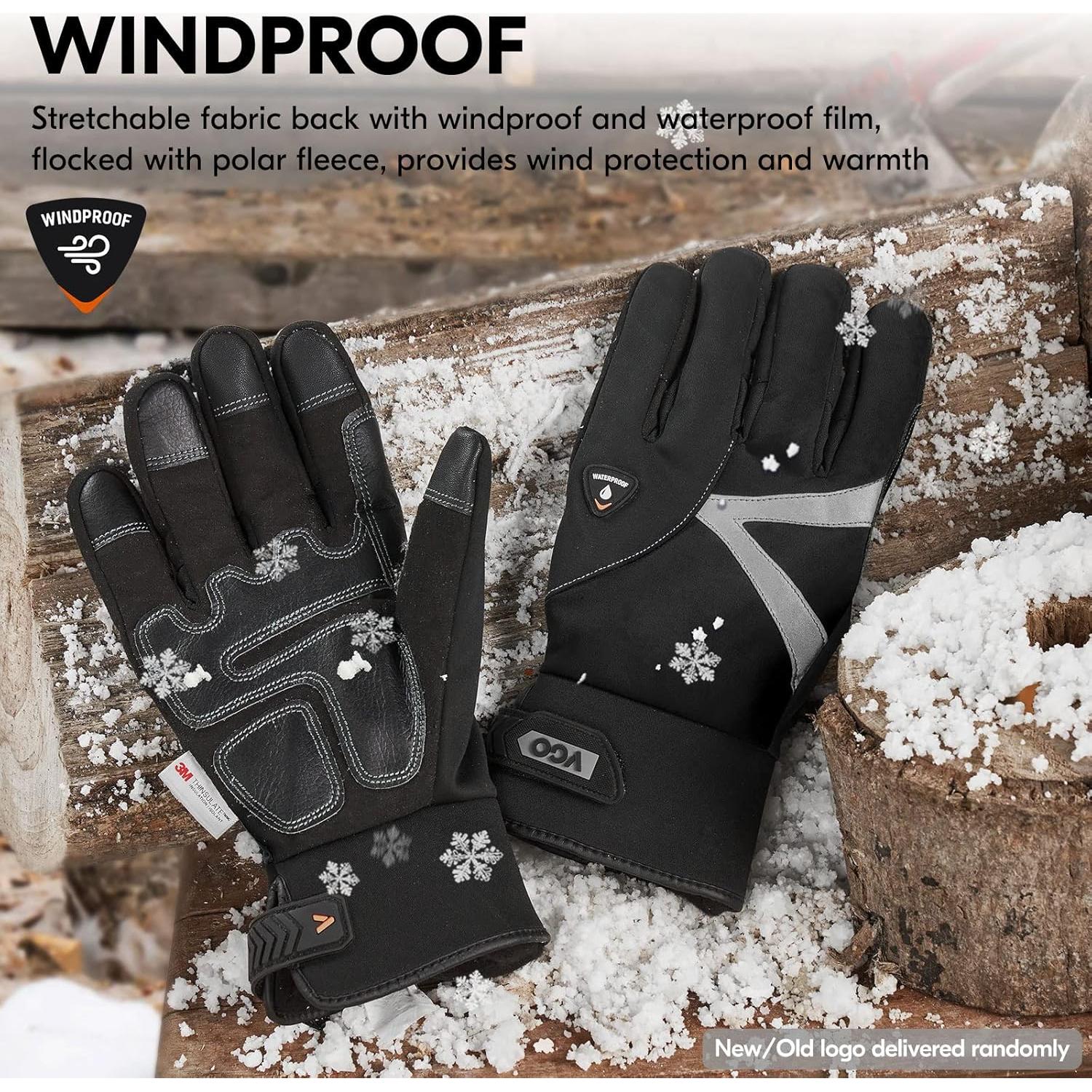 Guantes de Trabajo Vgo... Impermeables Táctiles XXL Negro