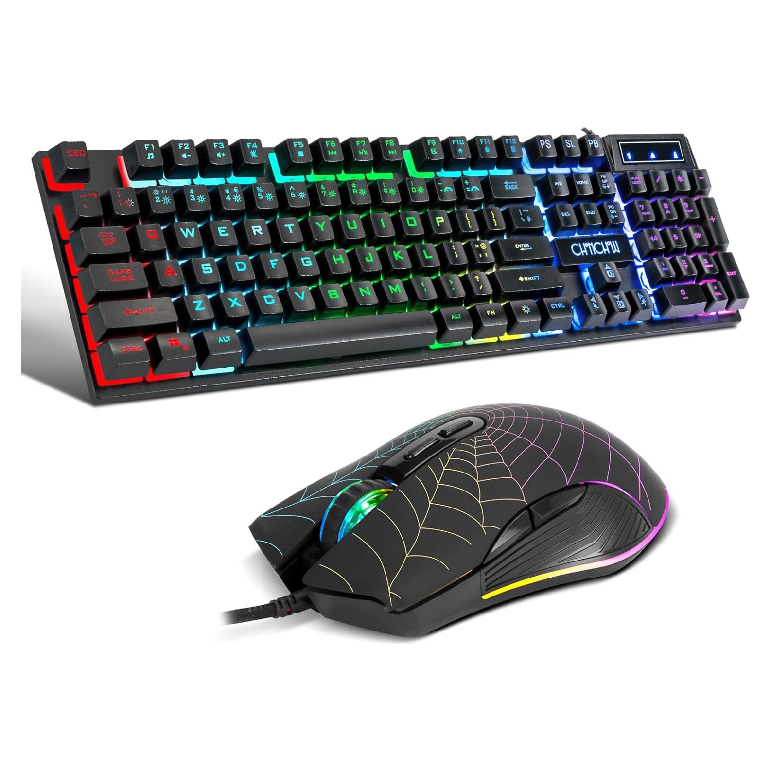 Teclado y Ratón Gaming CHONCHOW RGB USB 104 Teclas