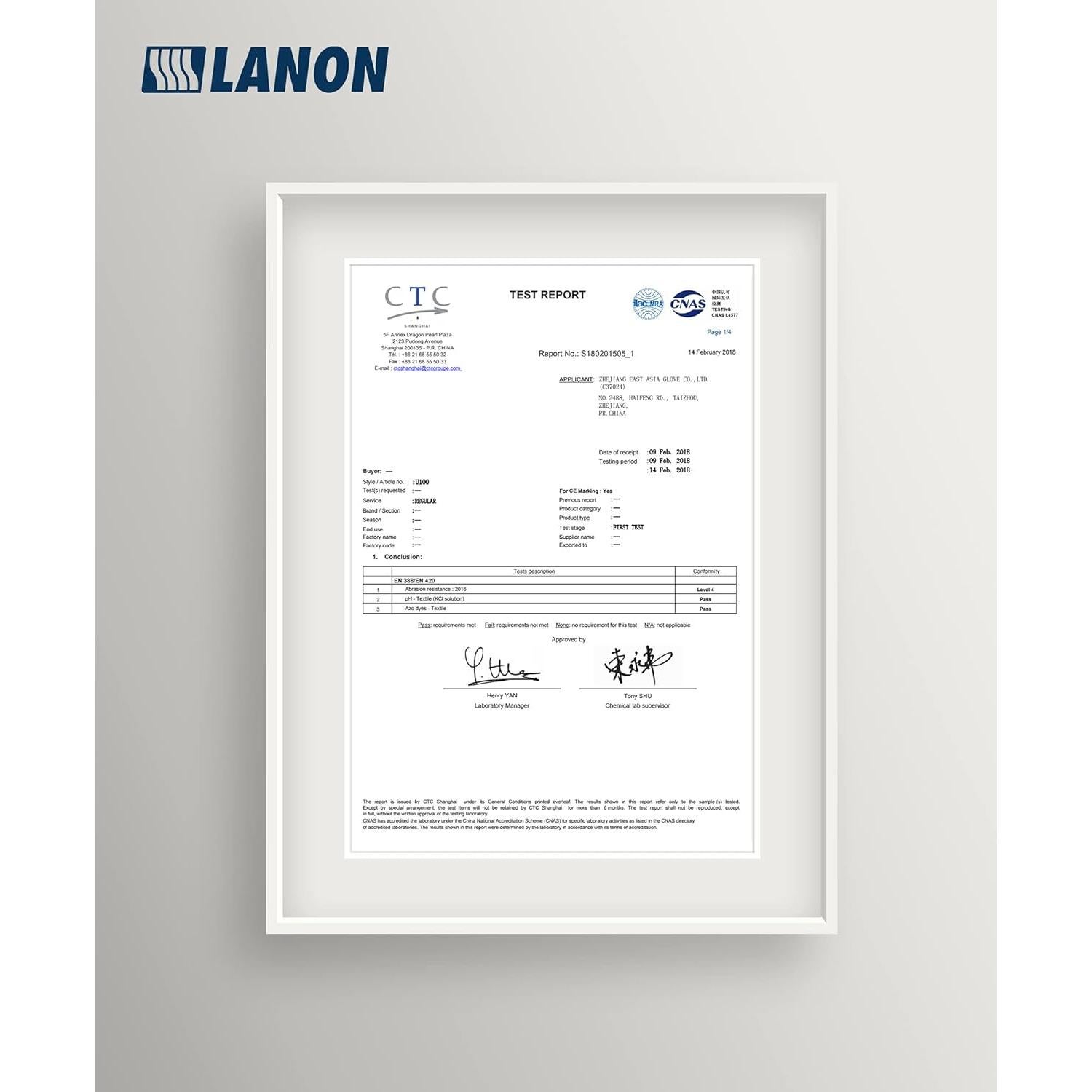 Guantes Químicos de PVC LANON U100 - 3 Pares XXL Antideslizantes