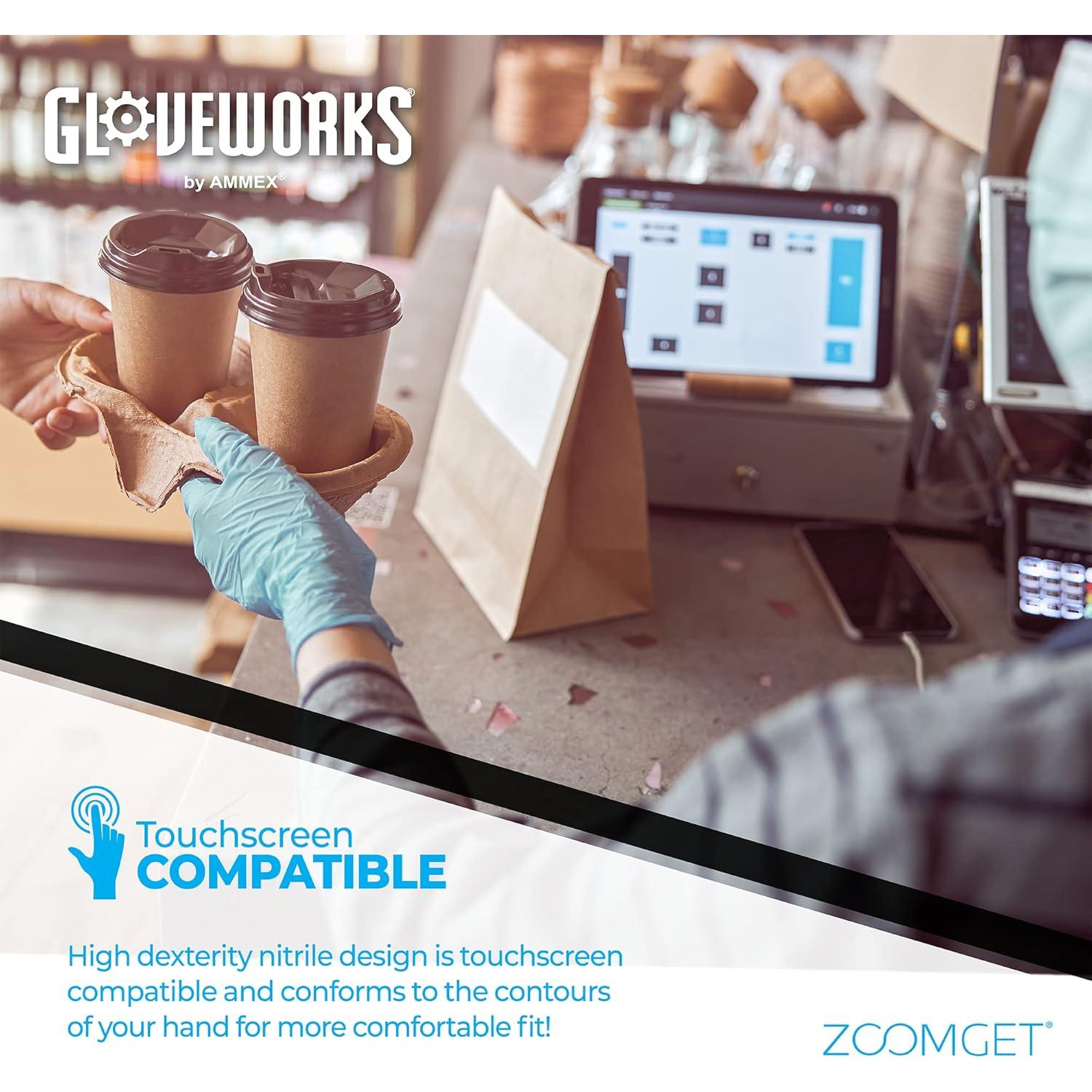 Guantes Desechables de Nitrilo Gloveworks 5 Mil Pequeños Caja 100