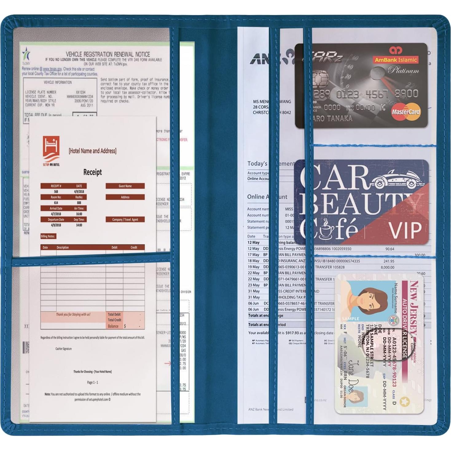 Soporte de Registro de Automóvil HOURUNTALL Azul Oscuro 6 Ranuras