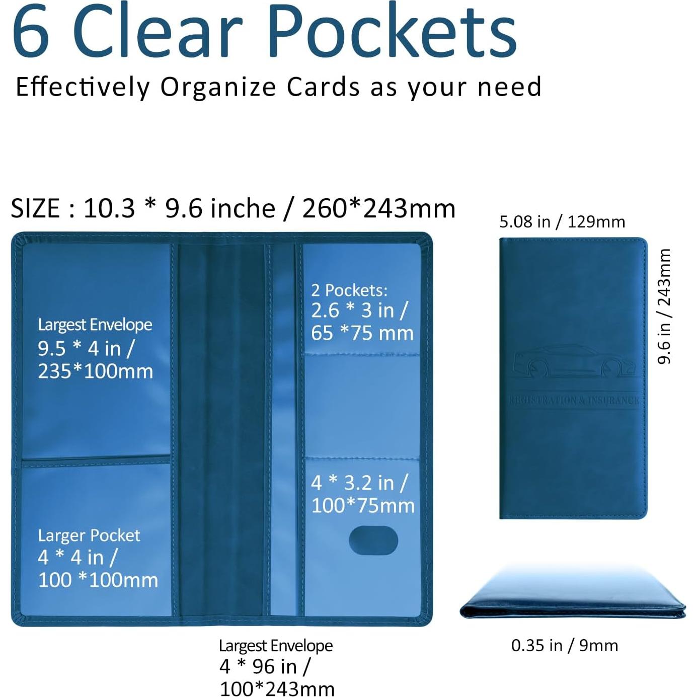 Soporte de Registro de Automóvil HOURUNTALL Azul Oscuro 6 Ranuras