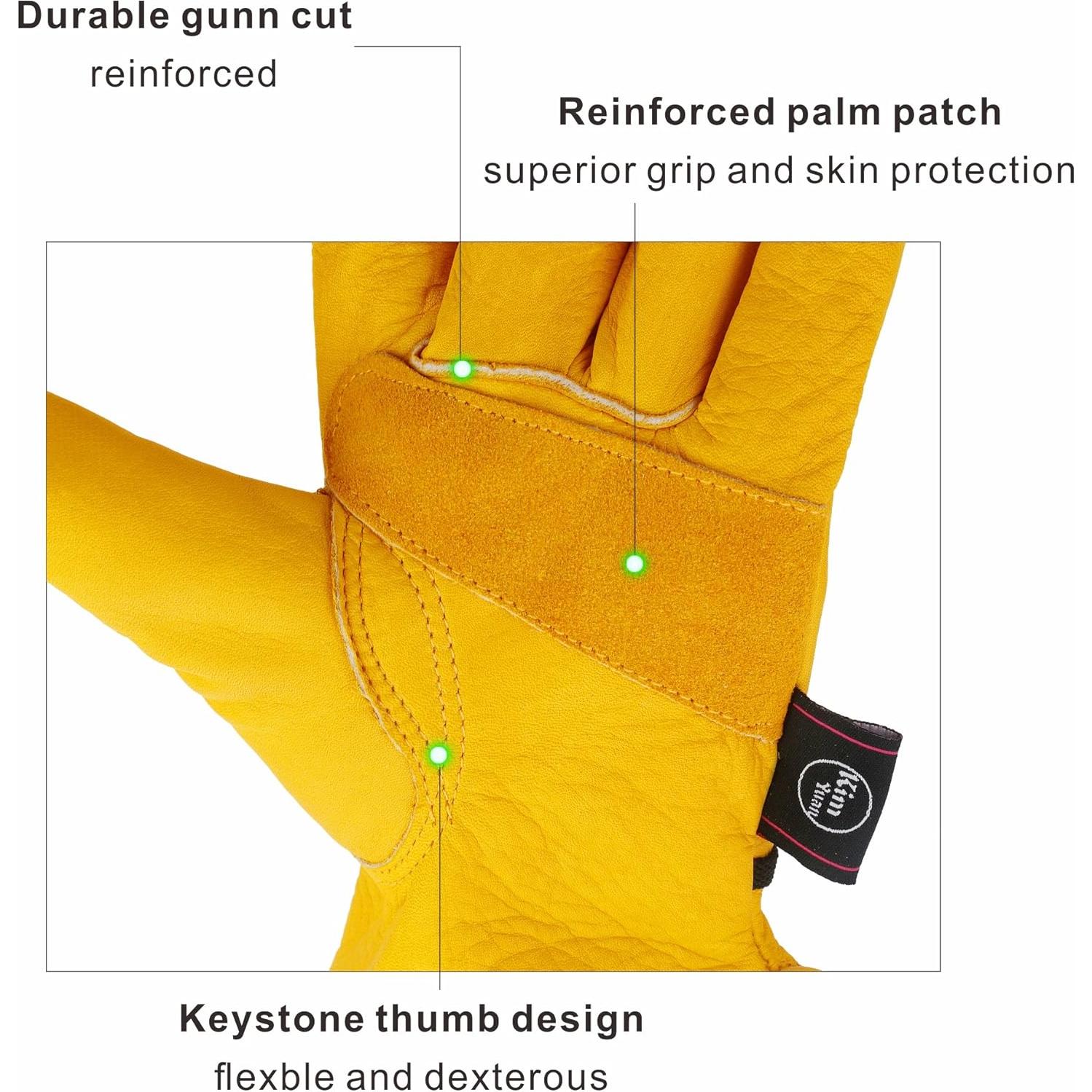 Guantes de Trabajo de Cuero Kim Yuan Talla M para Jardinería