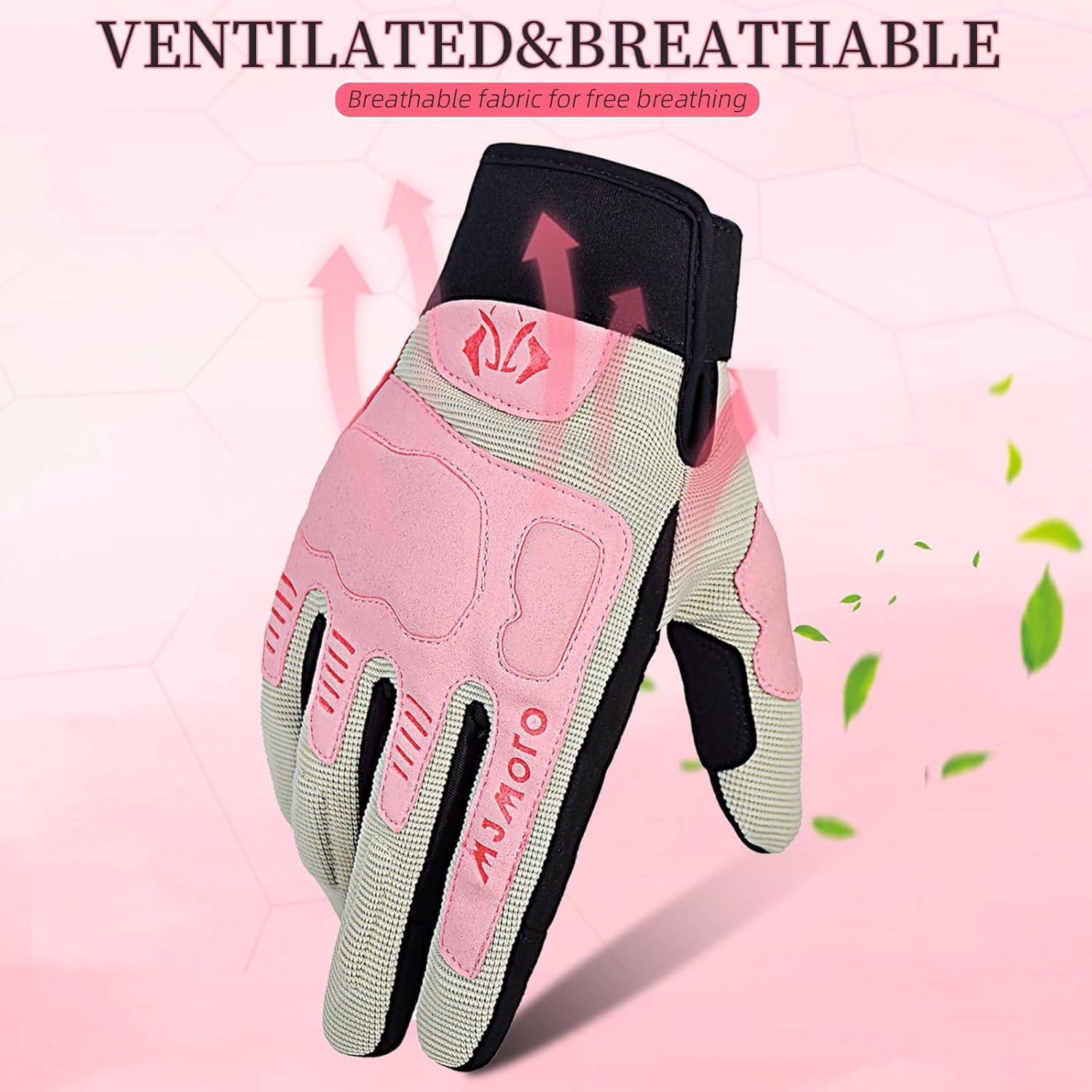 Guantes de Motocicleta MJMOTO Rosa Talla Pequeña Transpirables