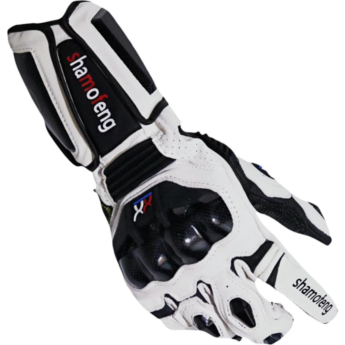 Guantes de motocicleta de cuero shamofeng ST-023-HEI negros
