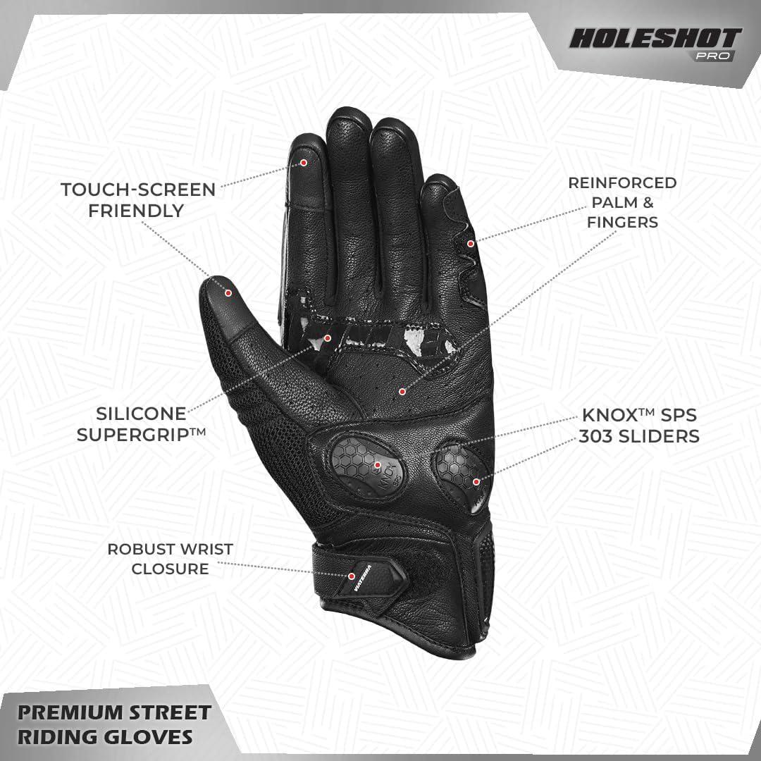 Guantes de Montar ViaTerra Holeshot Pro - Cuero de Cabra, Táctil