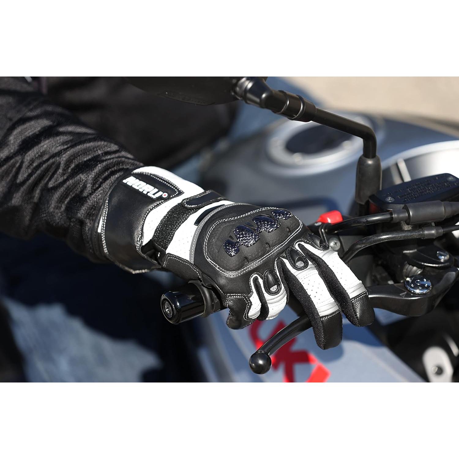 Guante de Motocicleta Noru Sokudo de Cuero Negro XX-Large