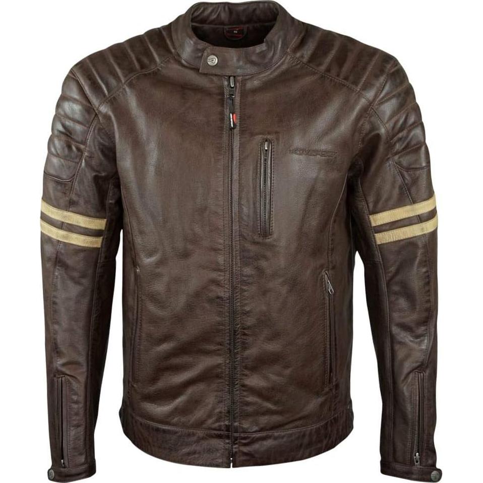 Chaqueta de Motocicleta AGVSPORT Flex Café Cuero Premium CE2
