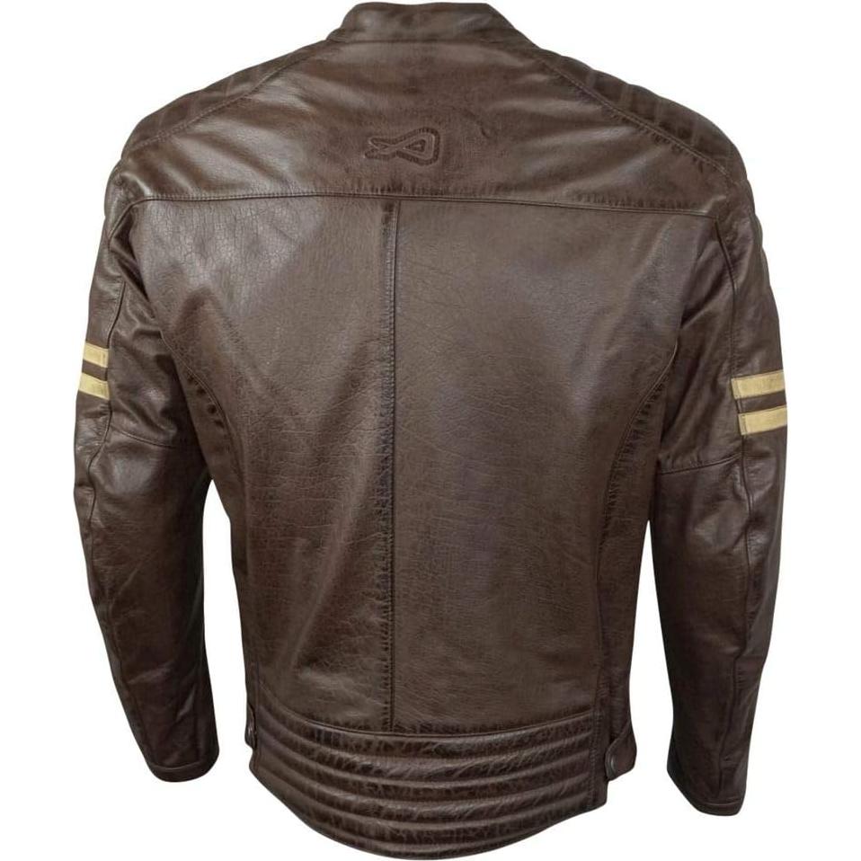 Chaqueta de Motocicleta AGVSPORT Flex Café Cuero Premium CE2