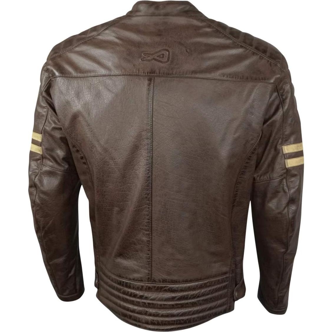 Chaqueta de Motocicleta AGVSPORT Flex Café Cuero Premium CE2