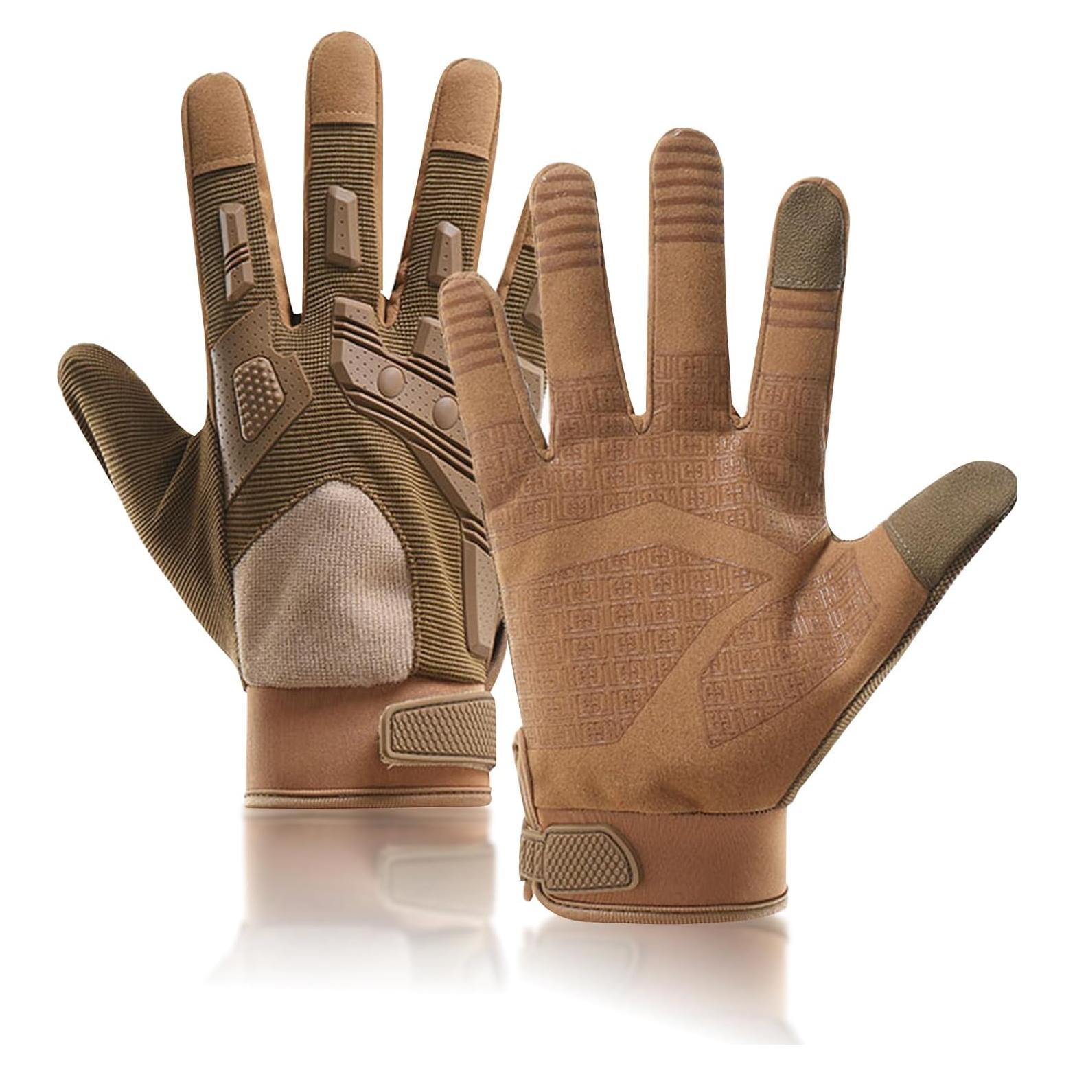 Guantes Tácticos de Trabajo Unisex Grande Marrón - Seguridad y Agarre