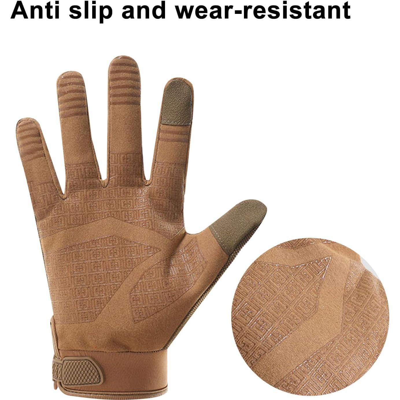 Guantes Tácticos de Trabajo Unisex Grande Marrón - Seguridad y Agarre