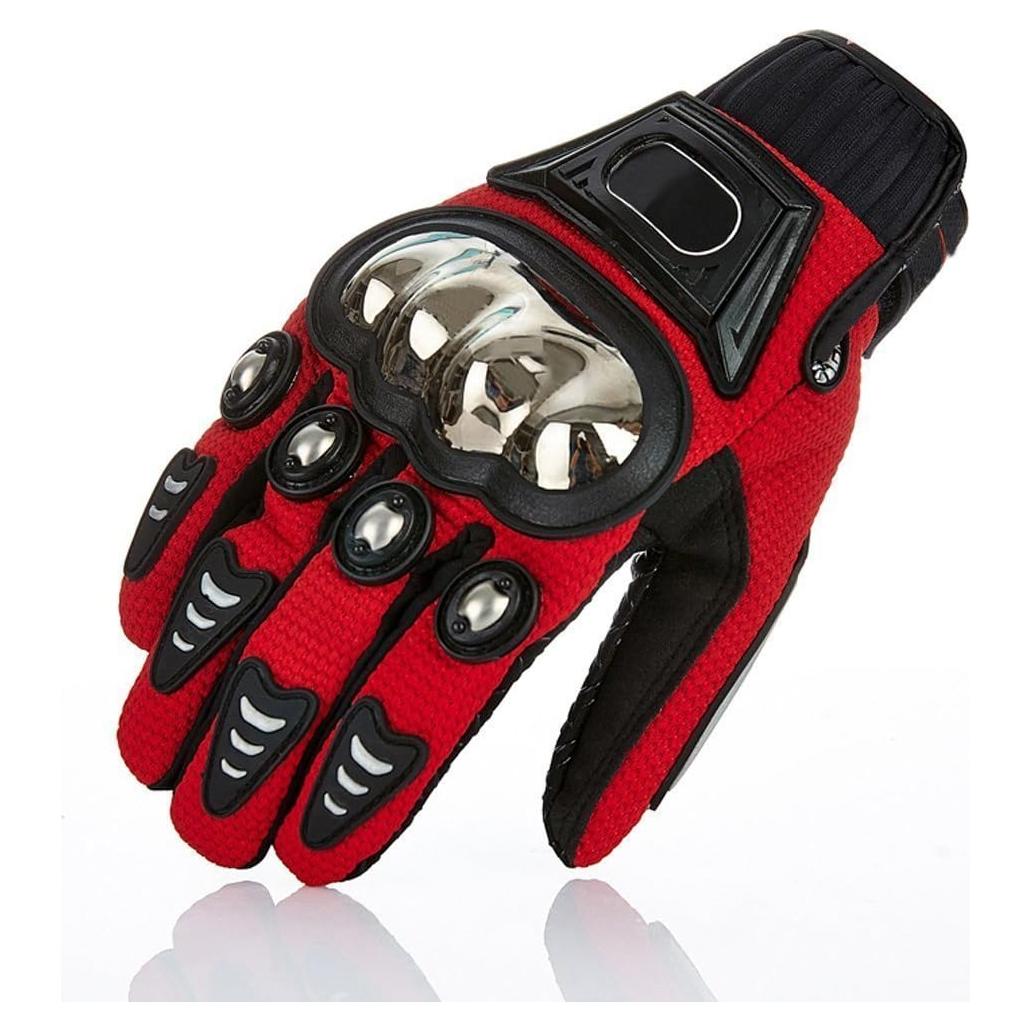 Guantes Protectores de Motocicleta TINTON LIFE Medianos Rojos