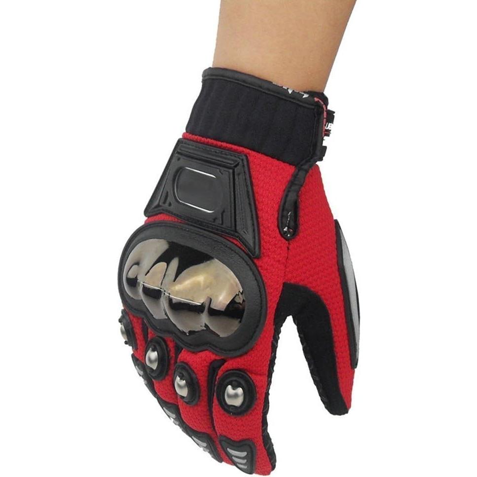 Guantes Protectores de Motocicleta TINTON LIFE Medianos Rojos