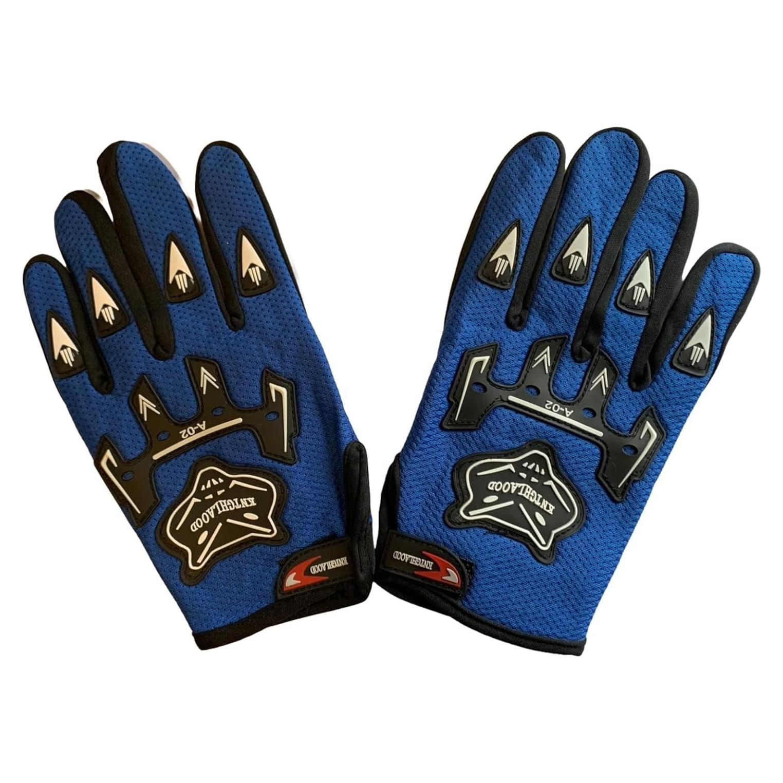 Guantes de Motocross MINO Azul Talla Grande para Adolescentes