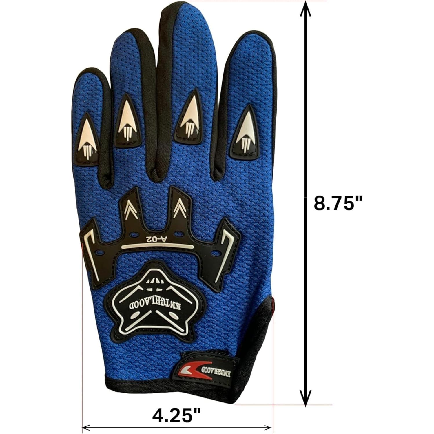 Guantes de Motocross MINO Azul Talla Grande para Adolescentes